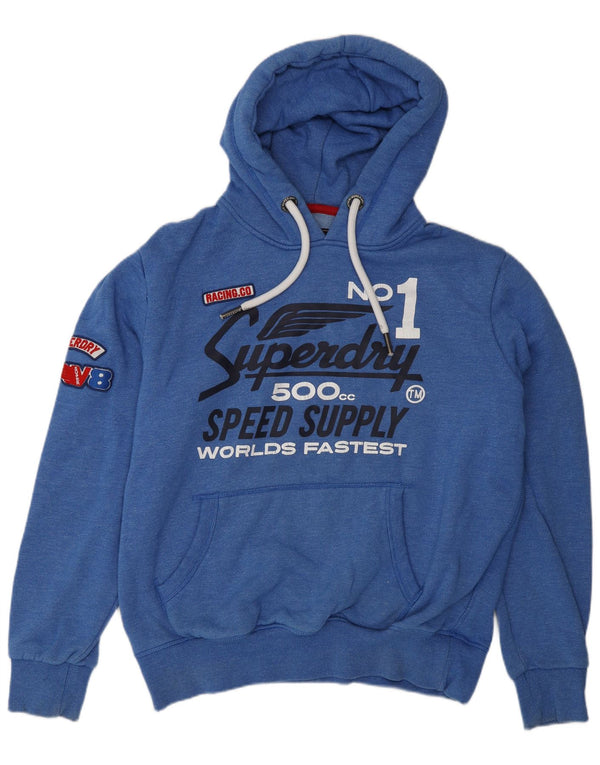 Superdry Mens Graphic Hoodie Jumper 2XL Blue Cotton