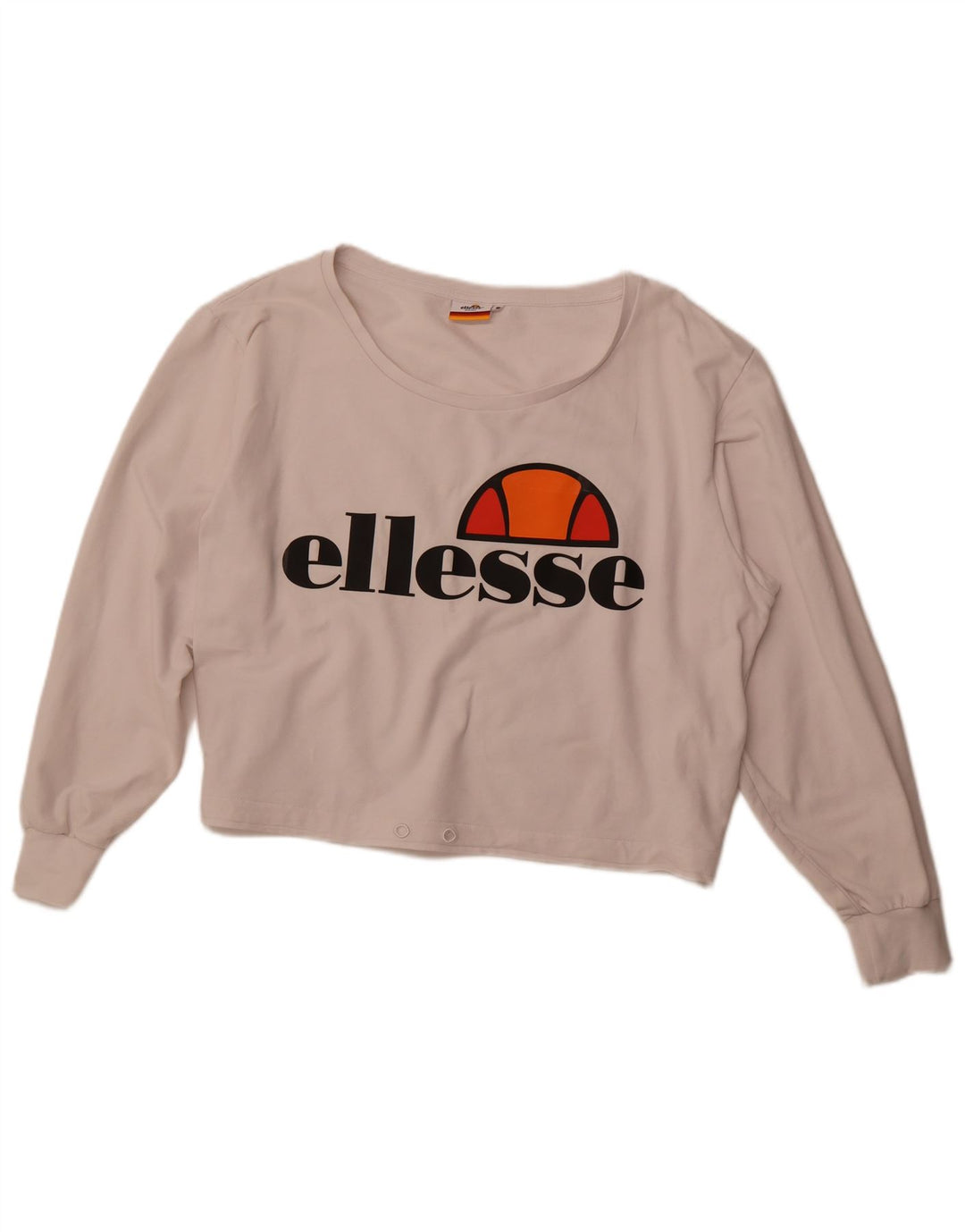ELLESSE Womens Herritage Fit Graphic Sweatshirt Jumper UK 14 Medium White