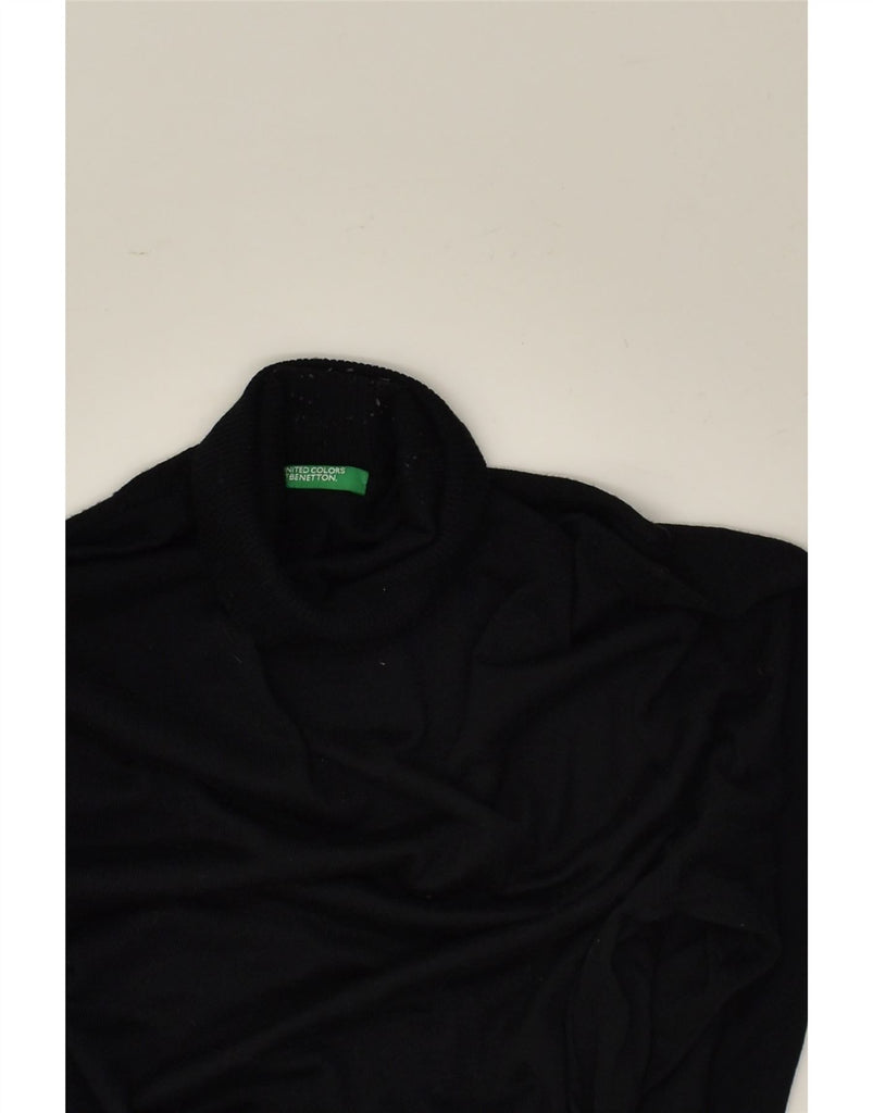 BENETTON Womens Roll Neck Jumper Sweater UK 16 Large Black Acrylic | Vintage Benetton | Thrift | Second-Hand Benetton | Used Clothing | Messina Hembry 