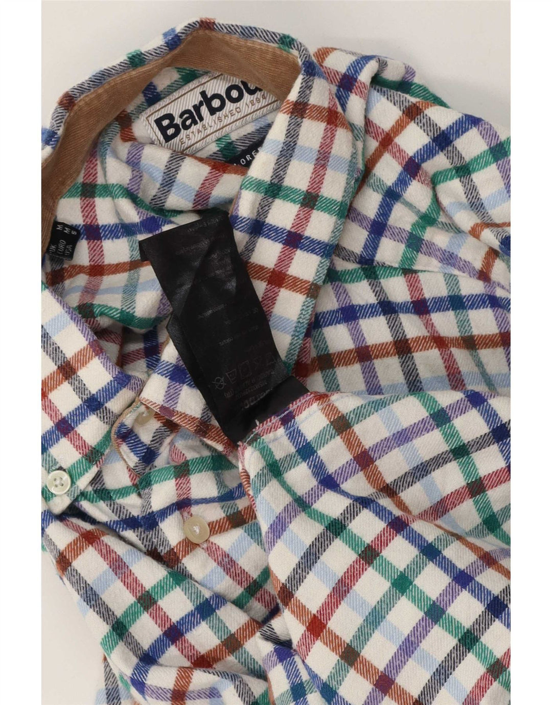 Barbour Mens Flannel Shirt Medium Multicoloured Check Cotton
