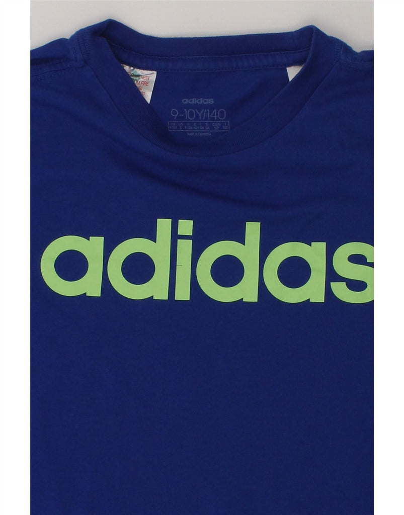 ADIDAS Boys Graphic T-Shirt Top 9-10 Years Navy Blue Cotton | Vintage Adidas | Thrift | Second-Hand Adidas | Used Clothing | Messina Hembry 