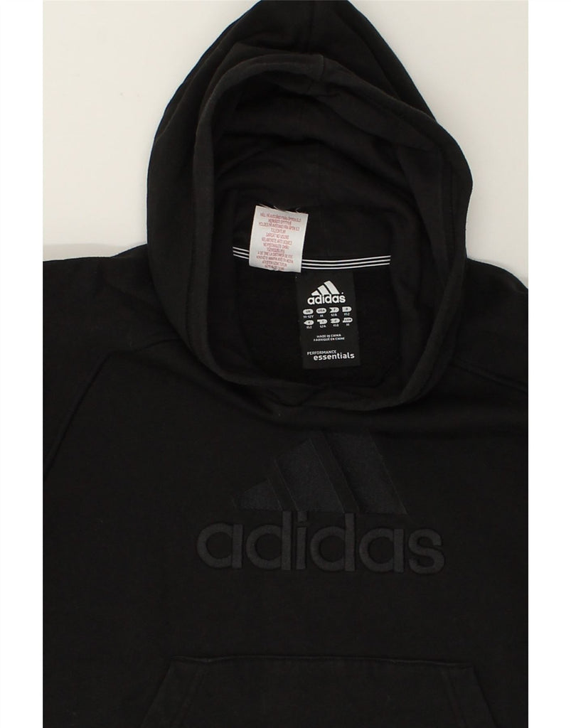 ADIDAS Boys Graphic Hoodie Jumper 11-12 Years Black Cotton | Vintage Adidas | Thrift | Second-Hand Adidas | Used Clothing | Messina Hembry 