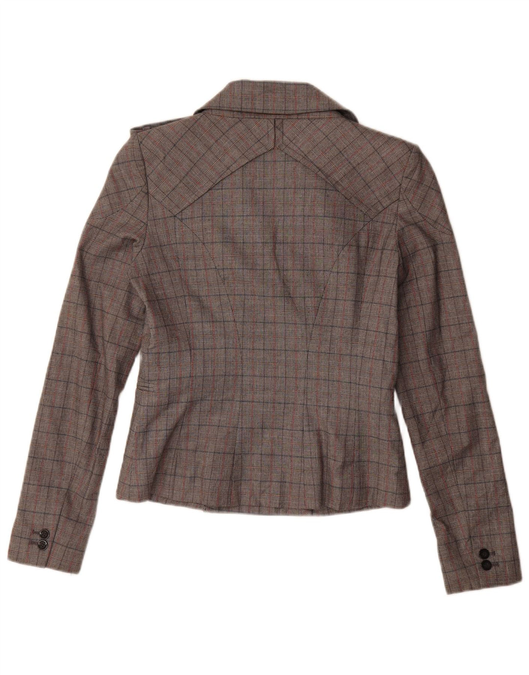 Vintage Womens Double Breasted Blazer Jacket IT 44 Medium Grey Check