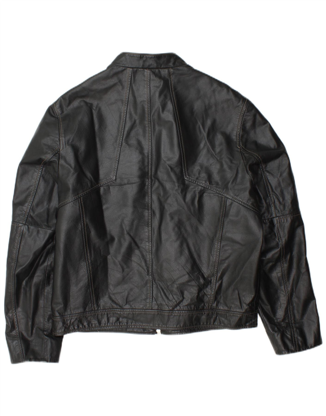 DAVID MAYER Mens Leather Jacket UK 38 Medium Black Leather