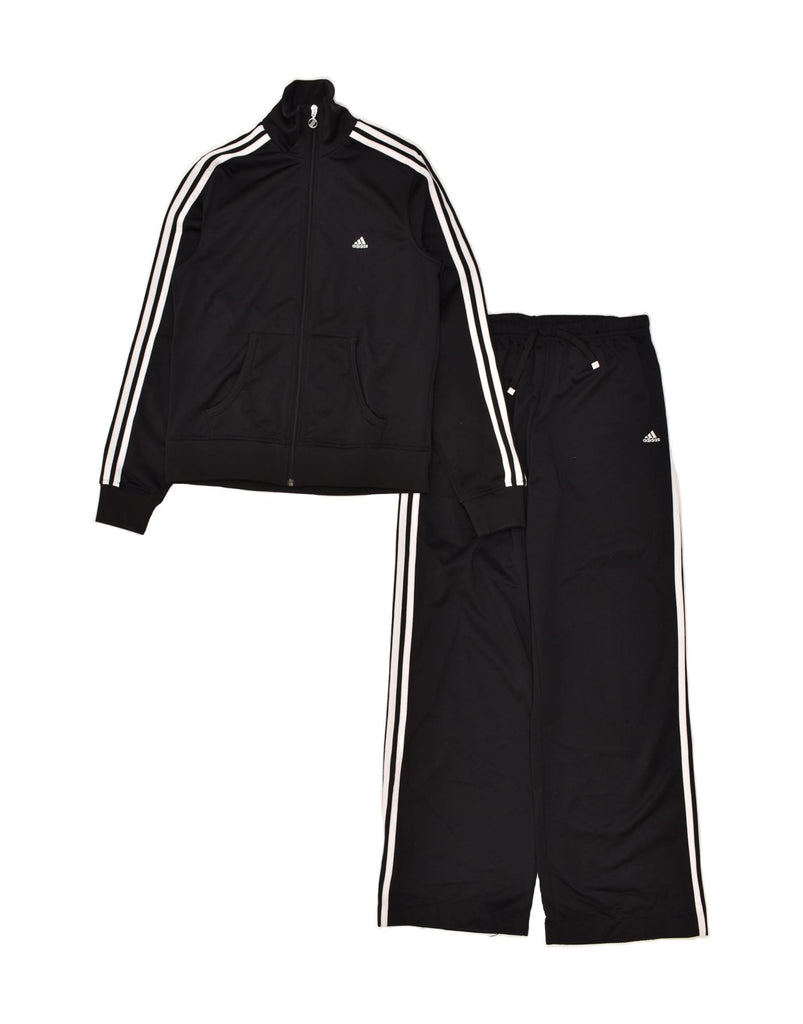 ADIDAS Womens Full Tracksuit UK 14 Medium  Black Polyester | Vintage Adidas | Thrift | Second-Hand Adidas | Used Clothing | Messina Hembry 