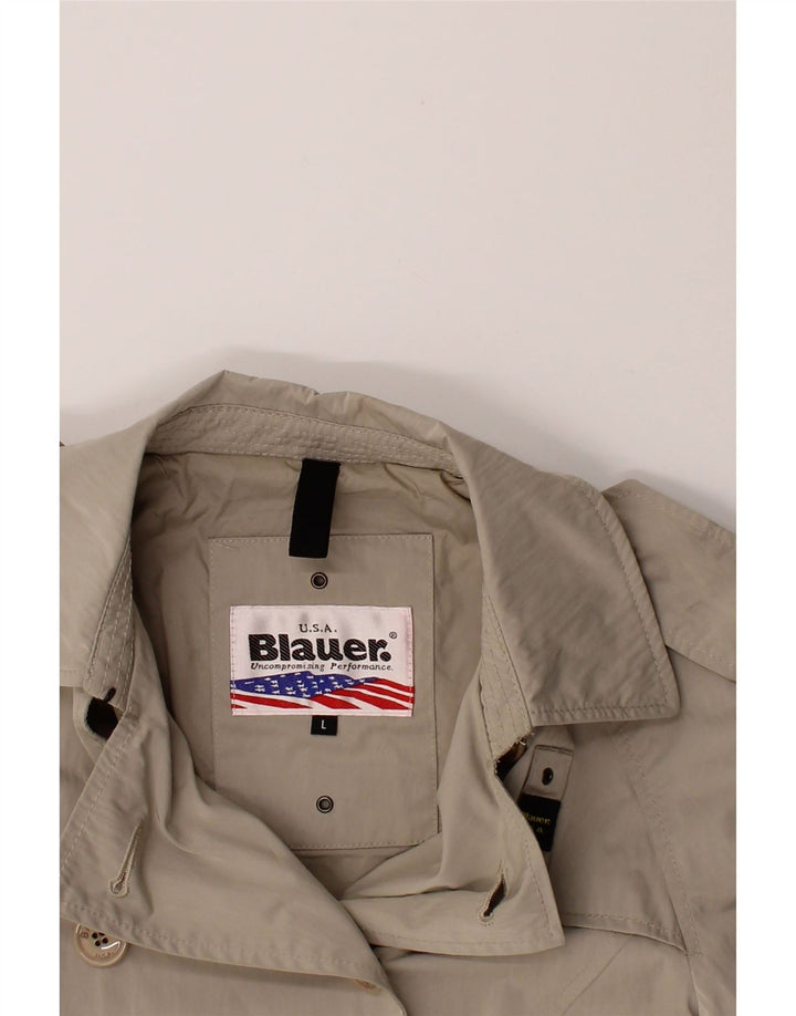 BLAUER Womens Trench Coat UK 14 Large Beige Polyester Vintage Blauer and Second-Hand Blauer from Messina Hembry 