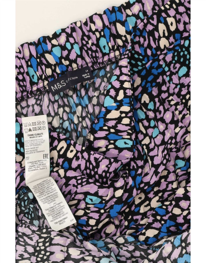 Marks & Spencer Womens A-Line Skirt UK 14 Large W34 Multicoloured Spotted