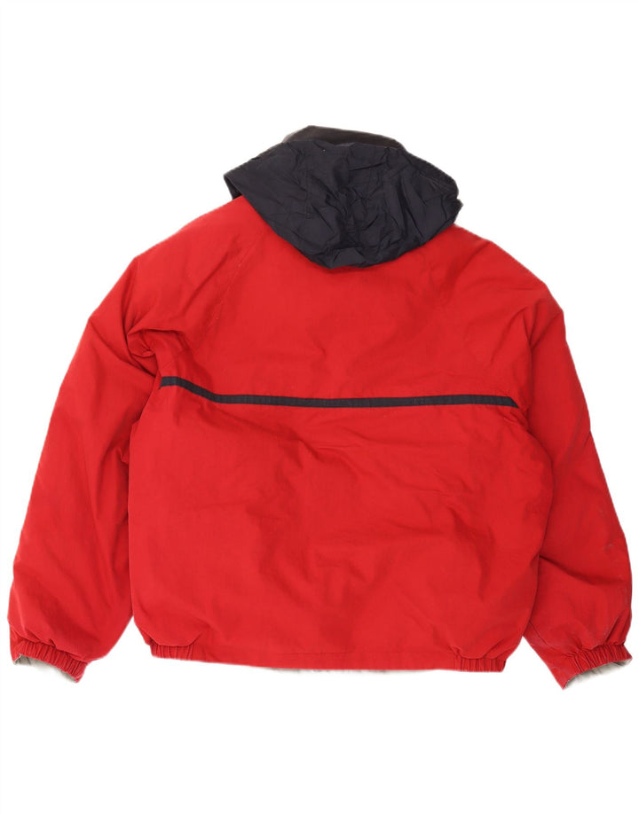 NAUTICA Mens Hooded Padded Reversible Jacket UK 40 Large Red Colourblock