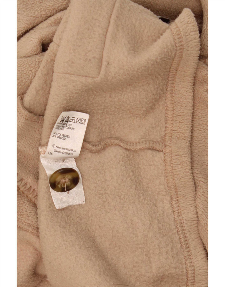 Marks & Spencer Womens Fleece Jacket UK 16 Large Beige Polyester