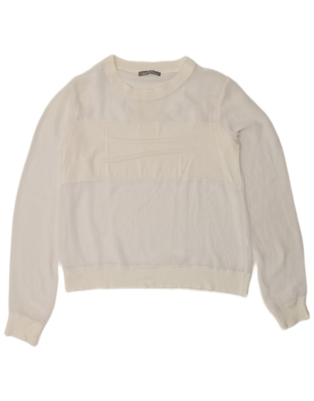 Zara Womens Sweatshirt Jumper UK 10 Small White
