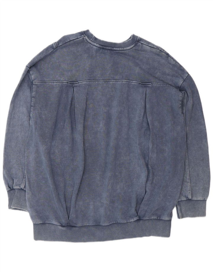 Zara Womens Oversized Sweatshirt Jumper UK 16 Large Navy Blue Cotton