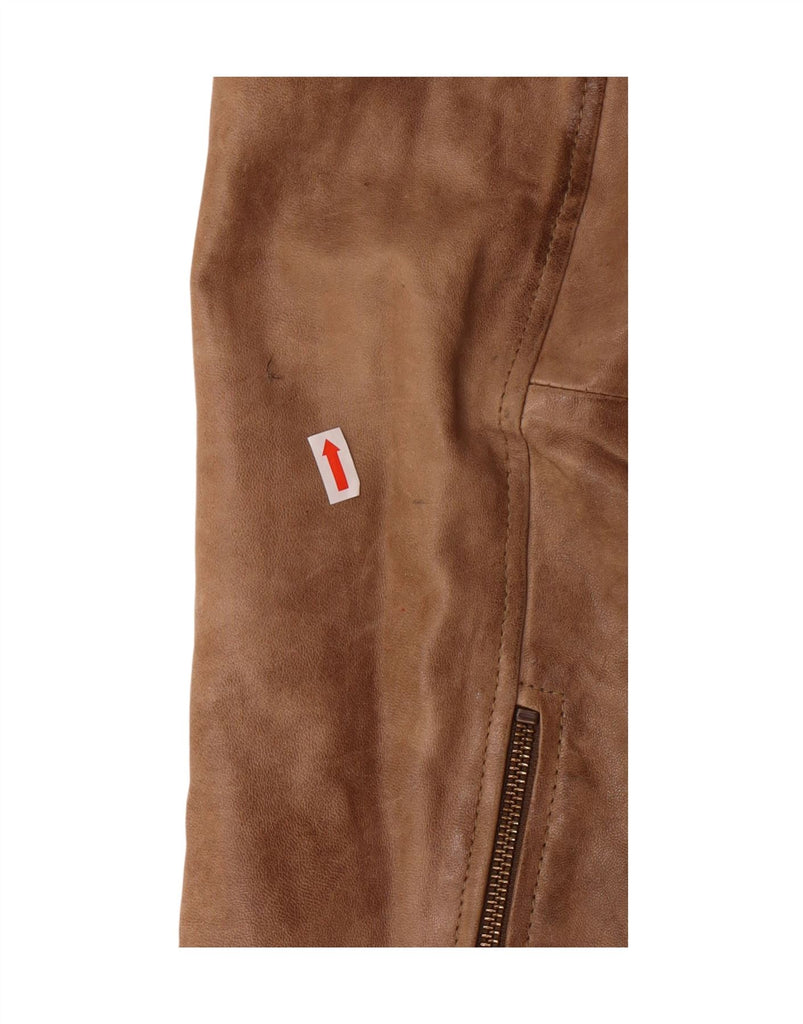 MAX Womens Leather Jacket UK 16 Large Brown Leather Vintage Max and Second-Hand Max from Messina Hembry 