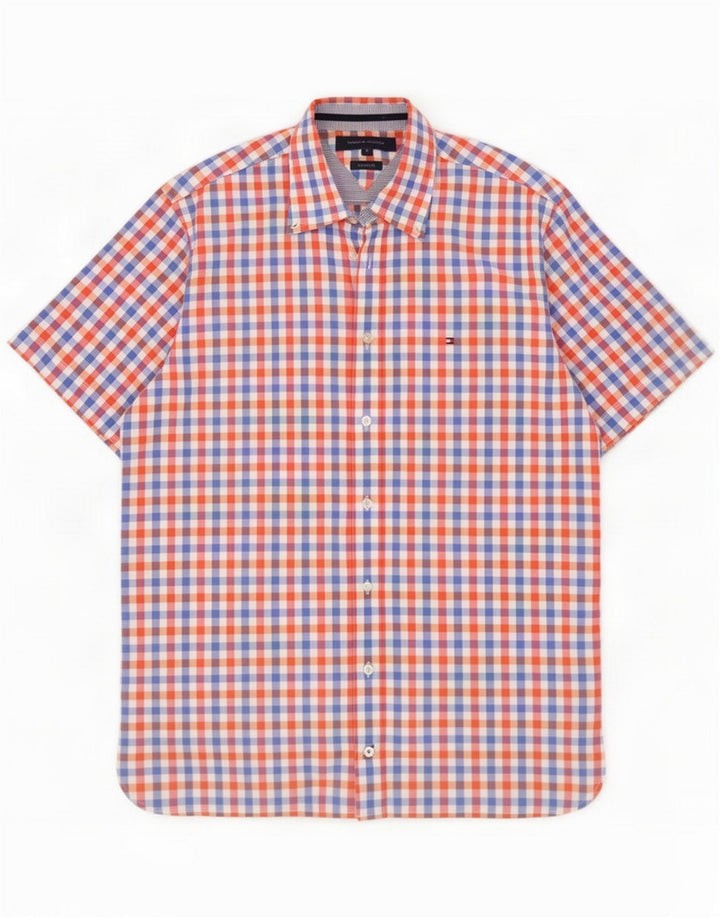 Tommy Hilfiger Mens Short Sleeve Shirt Medium Multicoloured Plaid