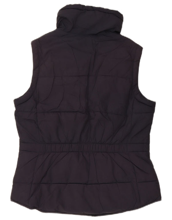 Massimo Dutti Womens Padded Gilet UK 14 Medium Navy Blue Polyester