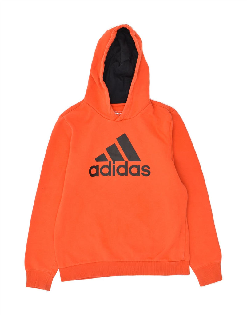 ADIDAS Boys Graphic Hoodie Jumper 13-14 Years Orange Cotton | Vintage Adidas | Thrift | Second-Hand Adidas | Used Clothing | Messina Hembry 