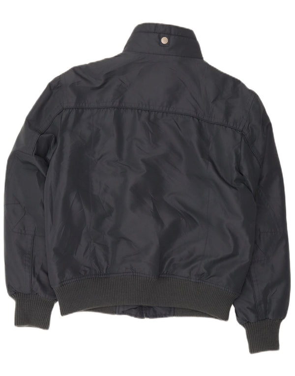 Vintage Mens Bomber Jacket UK 38 Medium Grey Polyester