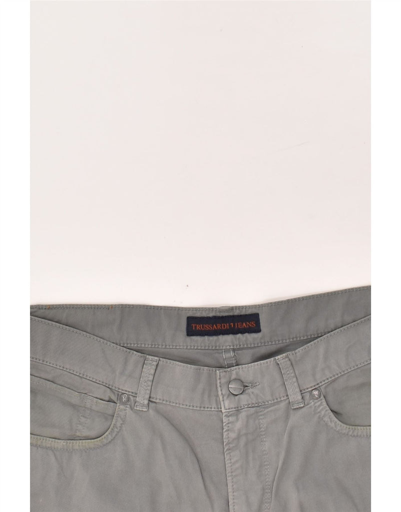 TRUSSARDI Mens Straight Casual Trousers W36 L25 Grey Cotton | Vintage Trussardi | Thrift | Second-Hand Trussardi | Used Clothing | Messina Hembry 