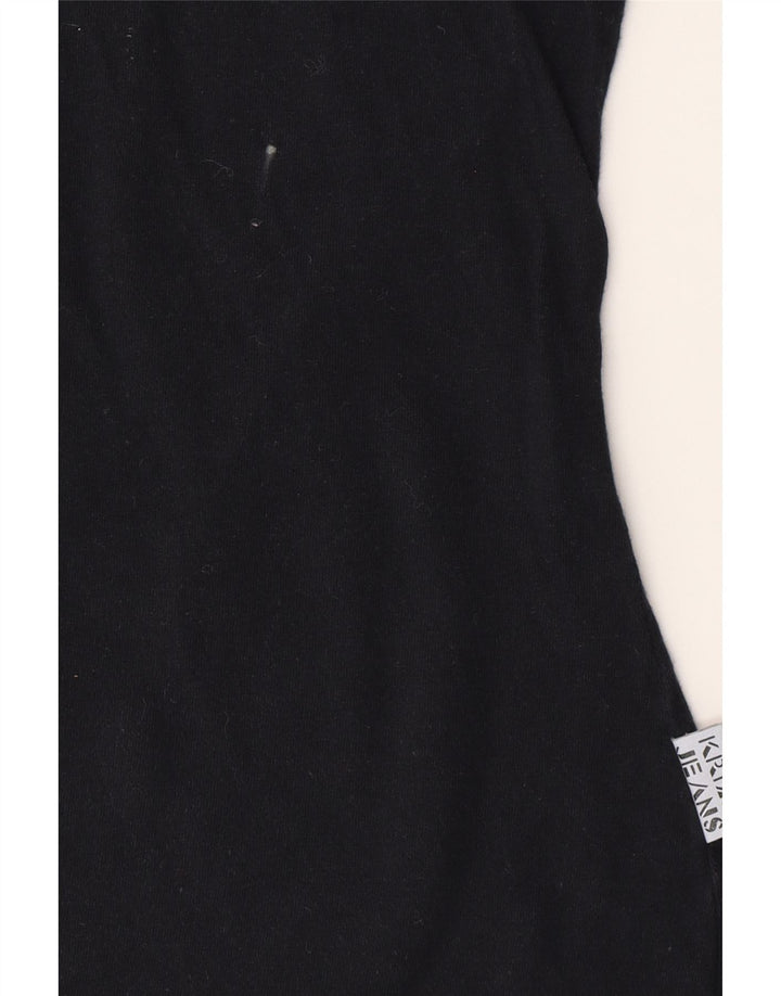 KRIZIA JEANS Womens Graphic T-Shirt Top IT 46 Large Black Cotton