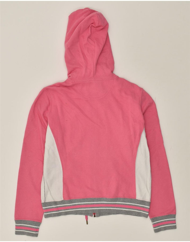 CHAMPION Womens Zip Hoodie Sweater UK 12 Medium Pink Colourblock | Vintage Champion | Thrift | Second-Hand Champion | Used Clothing | Messina Hembry 