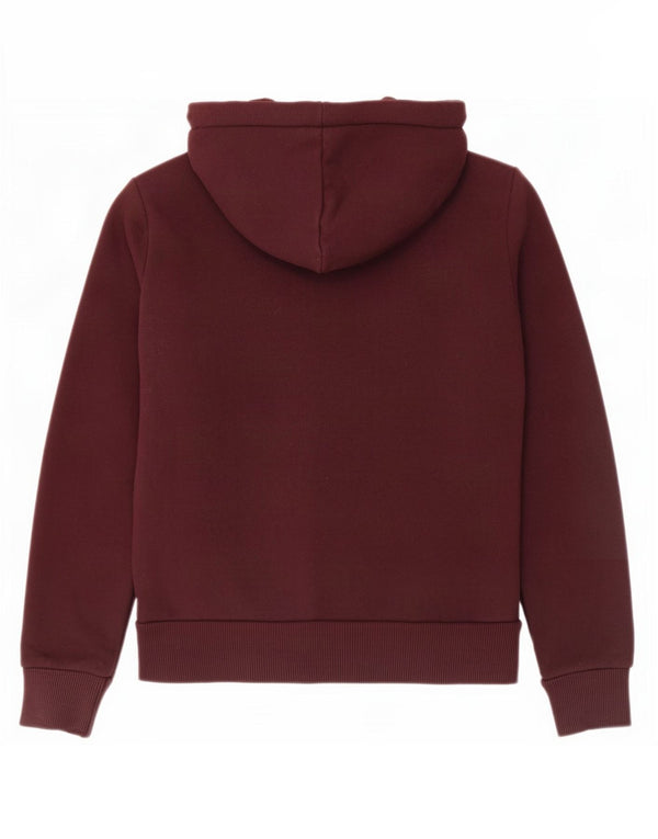 Superdry Womens Graphic Hoodie Jumper UK 8 Small Burgundy Cotton