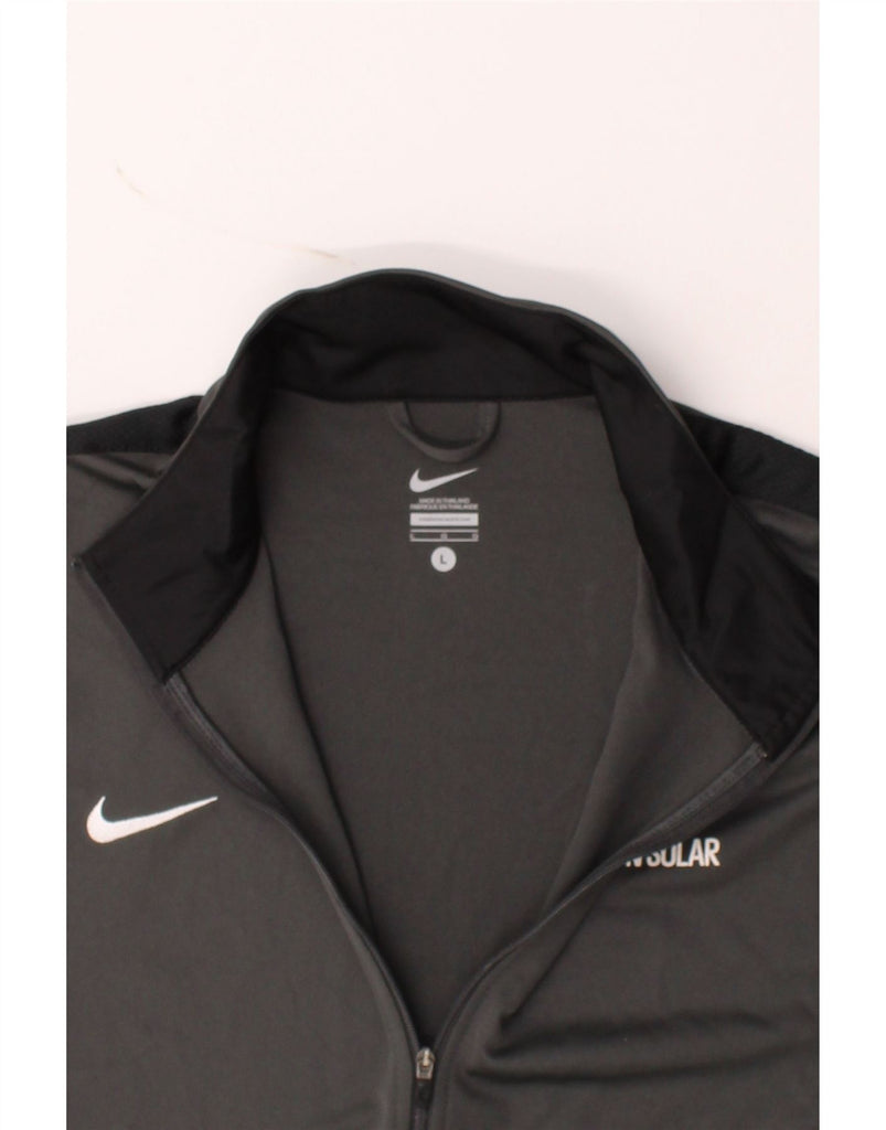 NIKE Mens Graphic Tracksuit Top Jacket Large Grey Colourblock Polyester Vintage Nike and Second-Hand Nike from Messina Hembry 