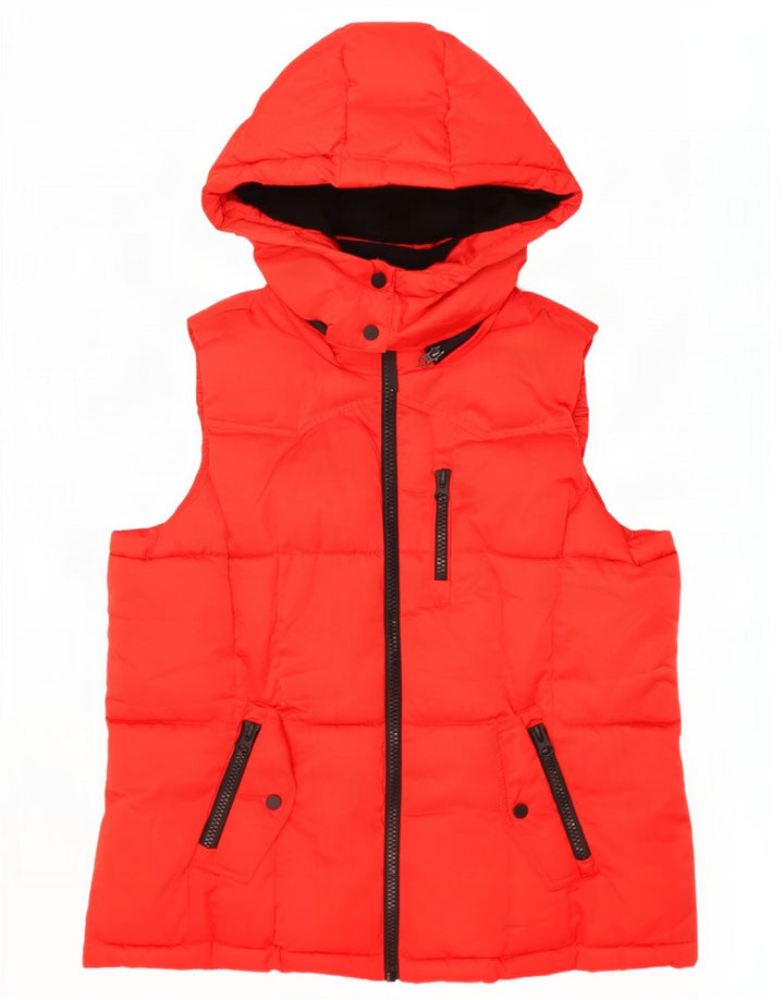 Marks & Spencer Womens Hooded Padded Gilet UK 18 XL Red Polyester