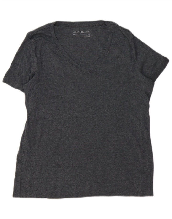 Eddie Bauer Womens T-Shirt Top UK 18 XL Grey Flecked Cotton