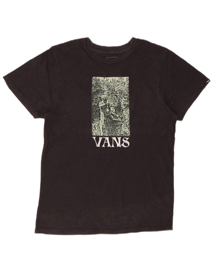 VANS Mens Custom Fit Graphic T-Shirt Top Small Black Cotton