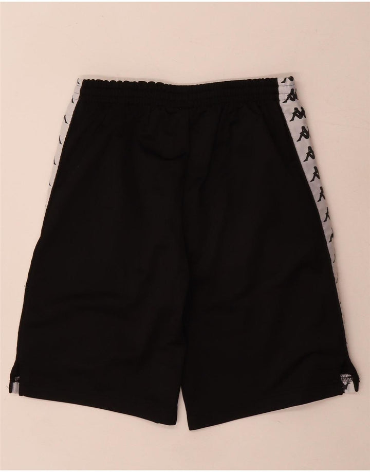 Kappa Boys Graphic Sport Shorts 11-12 Years Black Colourblock Polyester