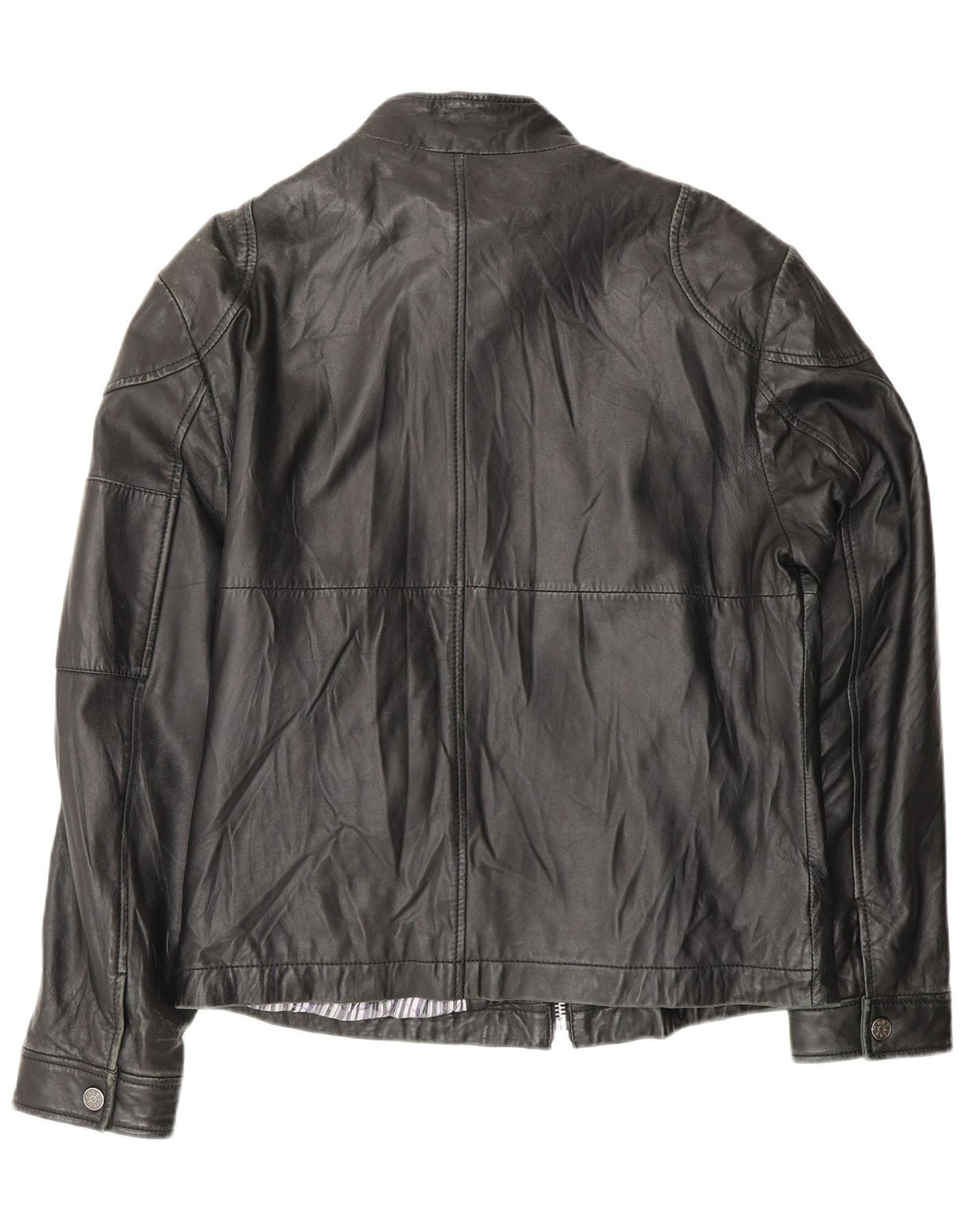 Carlo Pignatelli Mens Leather Jacket IT 50 Large Black Leather
