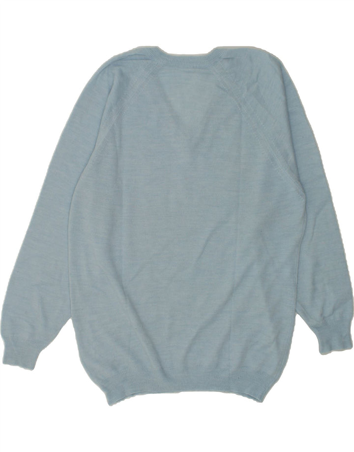 VINTAGE Mens V-Neck Jumper Sweater Large Blue Vintage Vintage and Second-Hand Vintage from Messina Hembry 