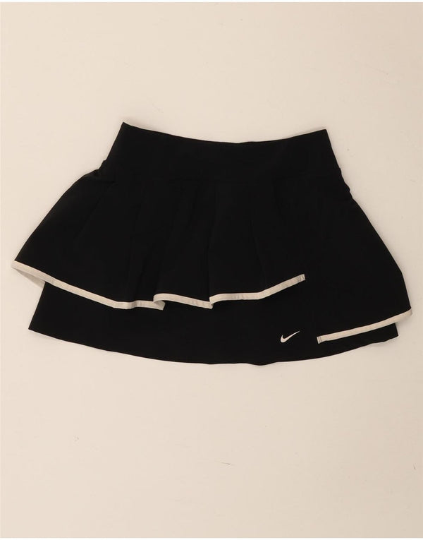 Nike Womens Dri Fit Tennis Skirt UK 6 XS Black Colourblock Polyester