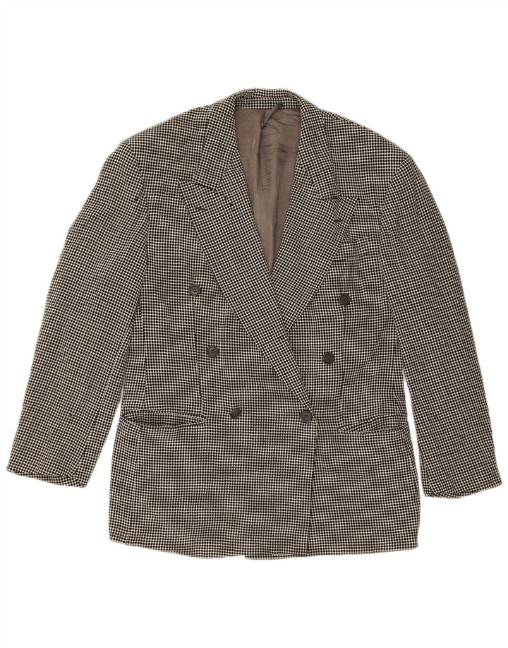 Hugo Boss Womens Double Breasted Blazer Jacket IT 50 XL Grey Spotted