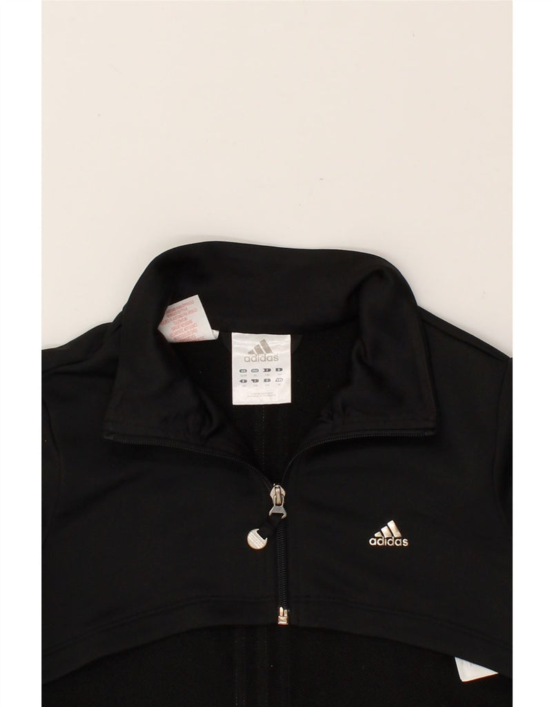 ADIDAS Girls Crop Tracksuit Top Jacket 13-14 Years Black Polyester | Vintage Adidas | Thrift | Second-Hand Adidas | Used Clothing | Messina Hembry 