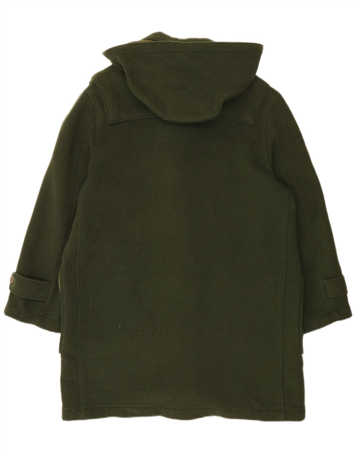 Vintage Mens Hooded Duffle Coat IT 50 Large Green Wool