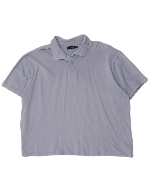 James Pringle Mens Polo Shirt 2XL Blue Cotton