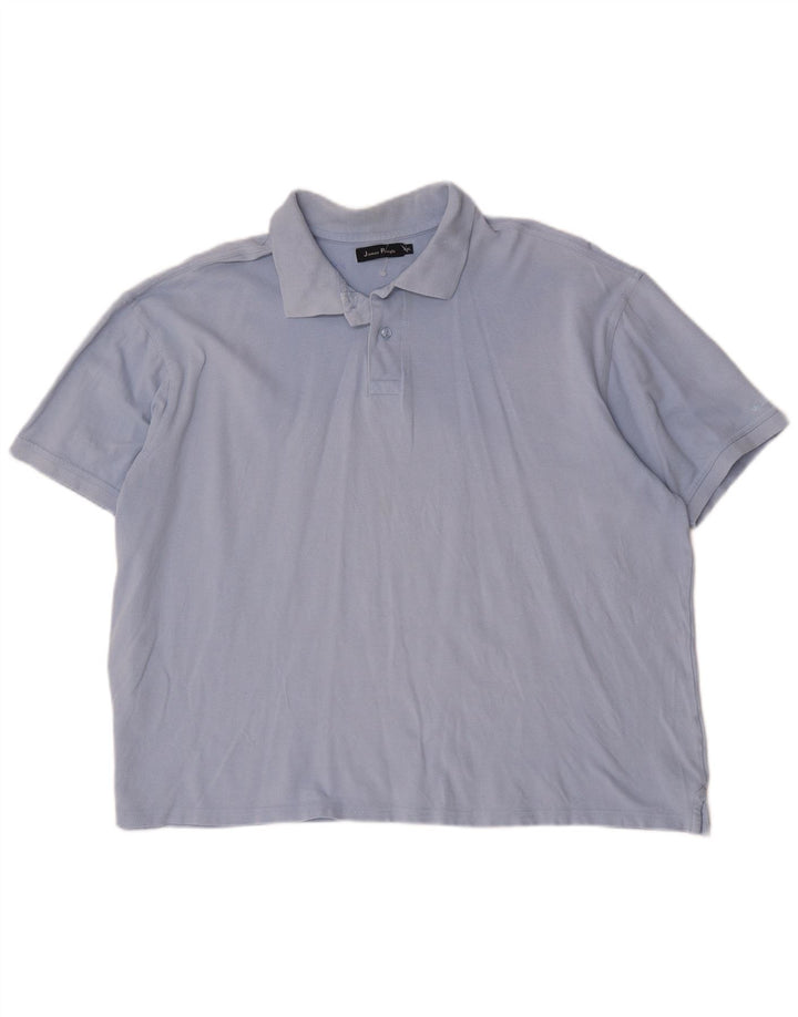 James Pringle Mens Polo Shirt 2XL Blue Cotton