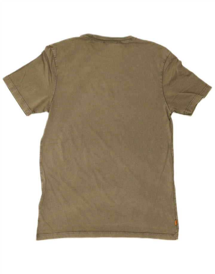 Timberland Mens Regular Fit T-Shirt Top Small Khaki Cotton