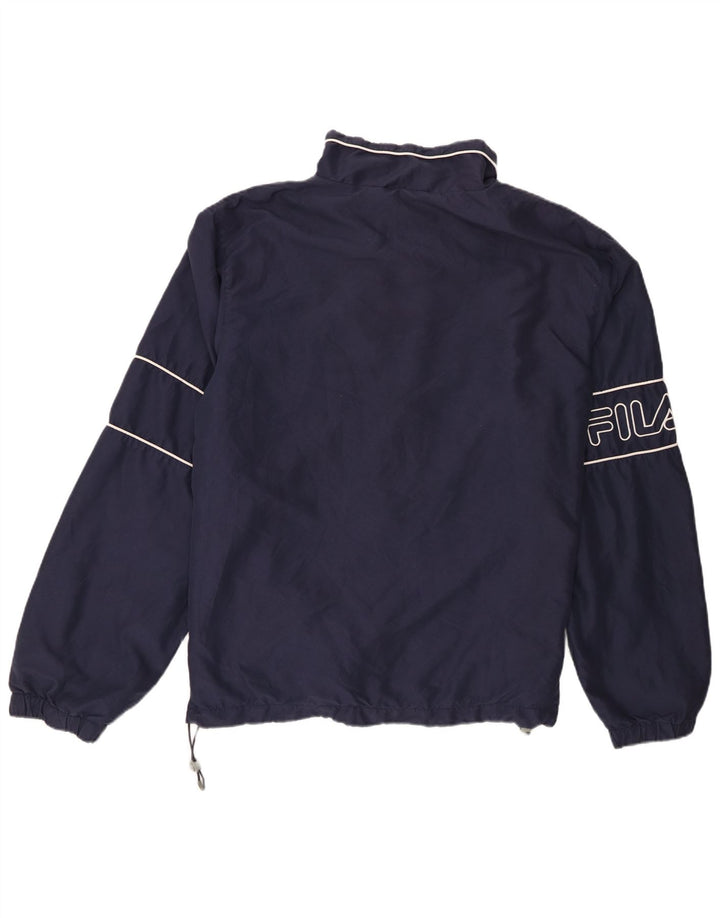 Fila Mens Graphic Rain Jacket UK 42 XL Navy Blue Striped Polyester