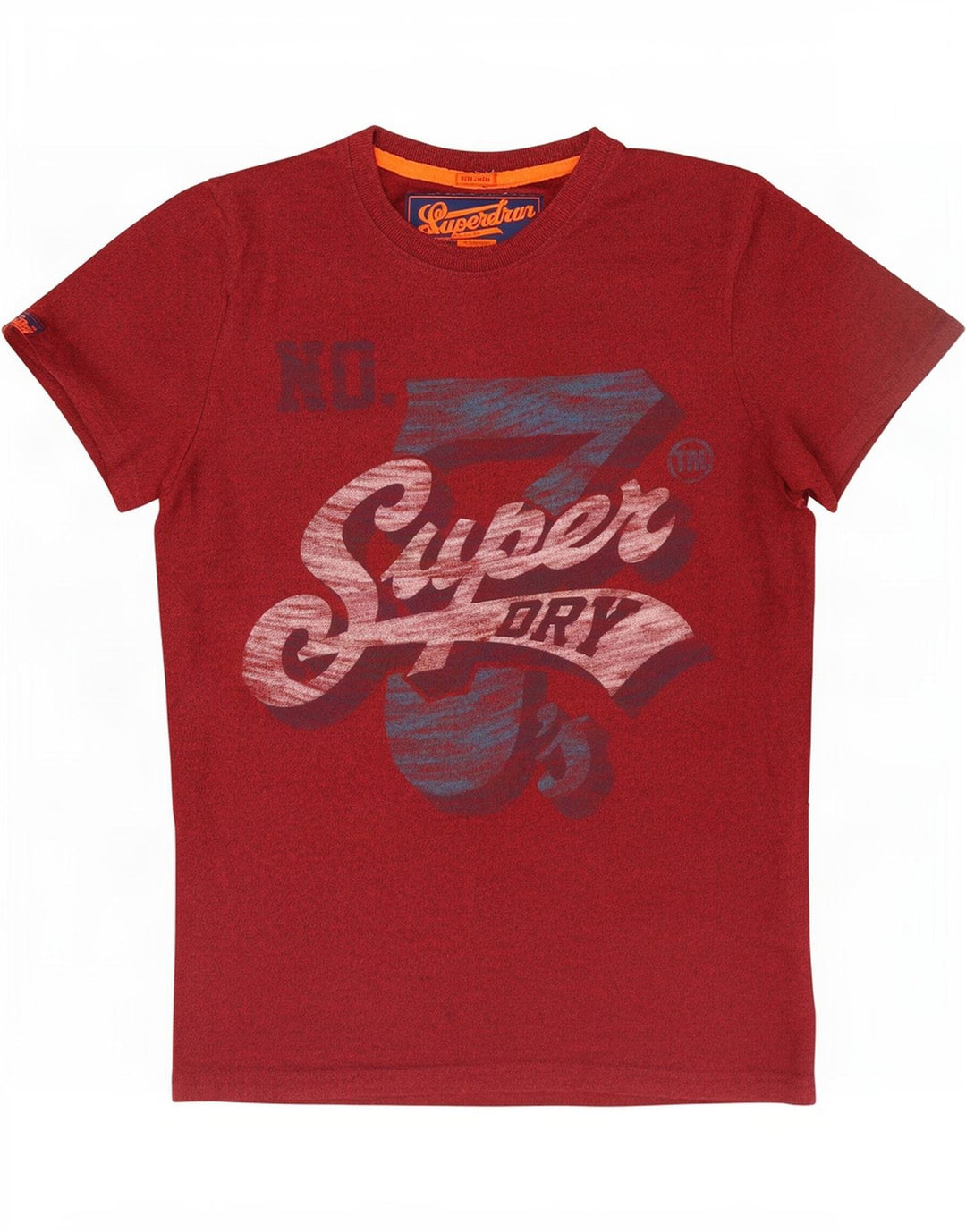 Superdry Mens Graphic T-Shirt Top Large Maroon Flecked Cotton