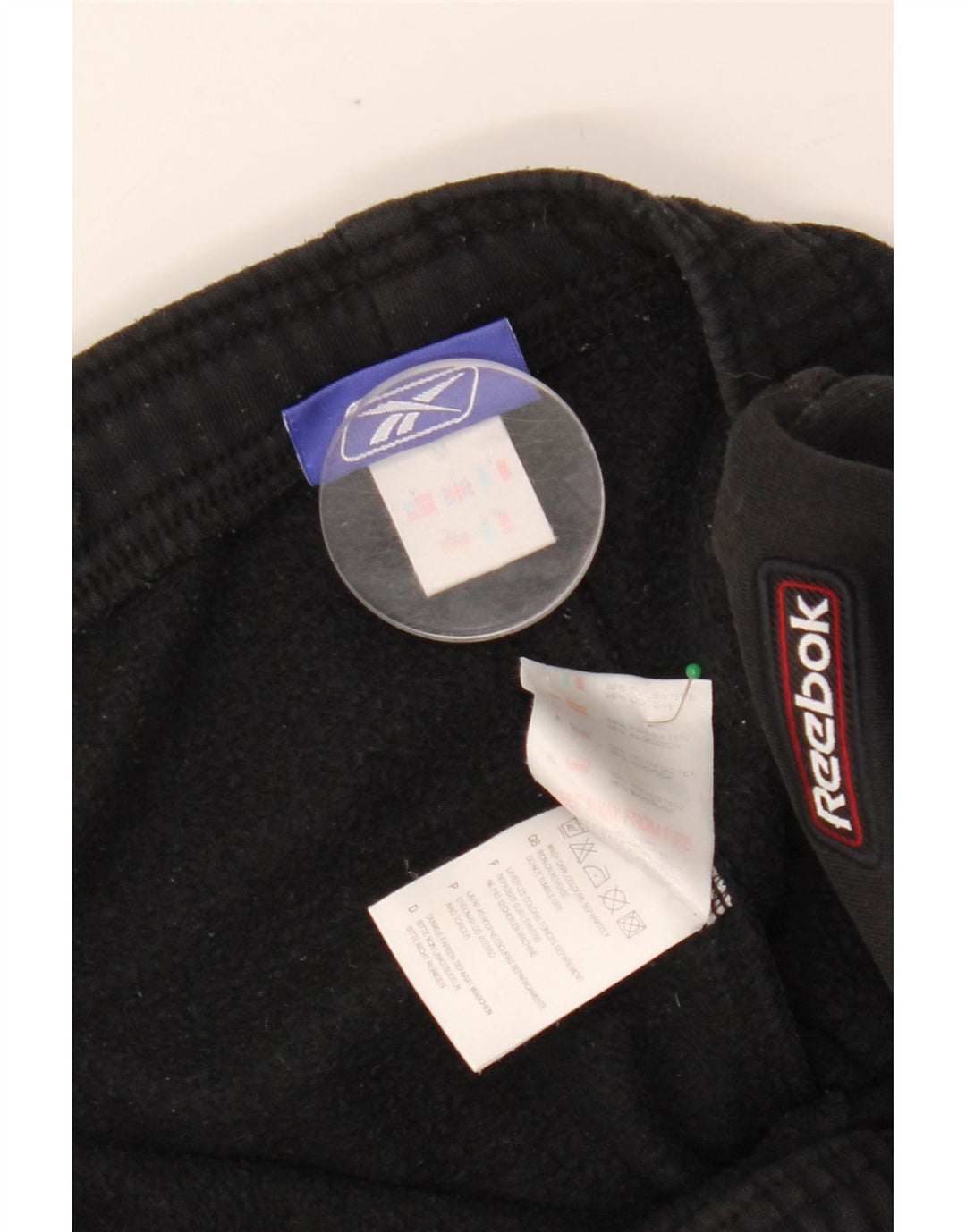 REEBOK Mens Tracksuit Trousers Joggers Medium  Black Cotton