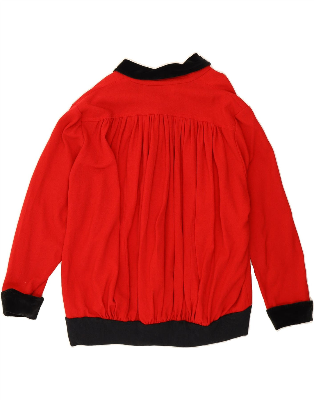 VINTAGE Womens Oversized 3/4 Sleeve Bomber Jacket UK 16 Large Red Wool Vintage Vintage and Second-Hand Vintage from Messina Hembry 