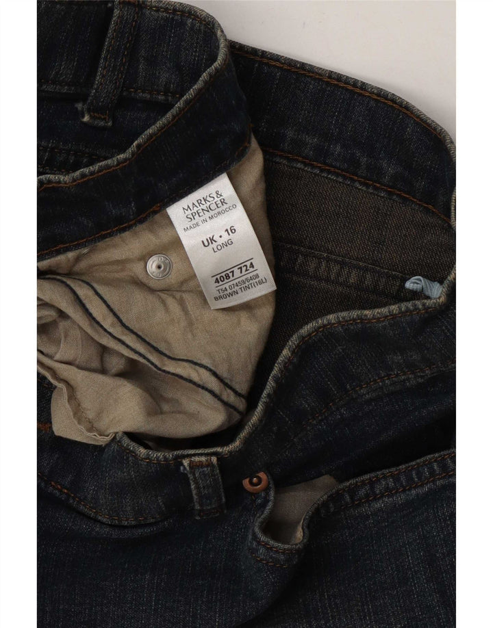 Marks & Spencer Womens Bootcut Jeans UK 16 Large W34 L31 Blue Cotton
