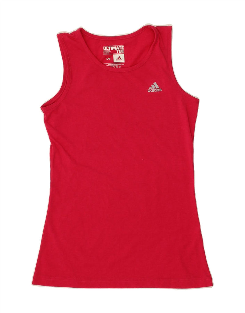 ADIDAS Womens Climalite Vest Top UK 14 Large Red Vintage Adidas and Second-Hand Adidas from Messina Hembry 