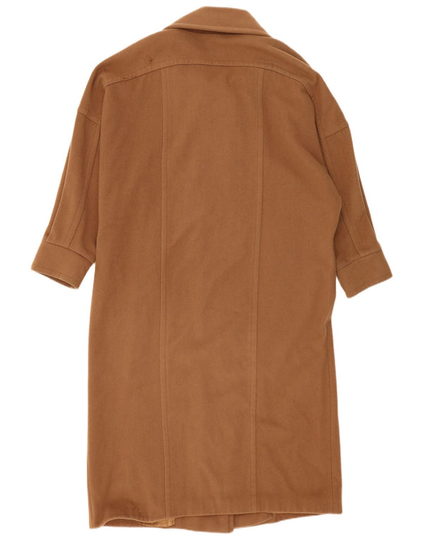 Vintage Womens Oversized Overcoat UK 14 Large Brown Wool