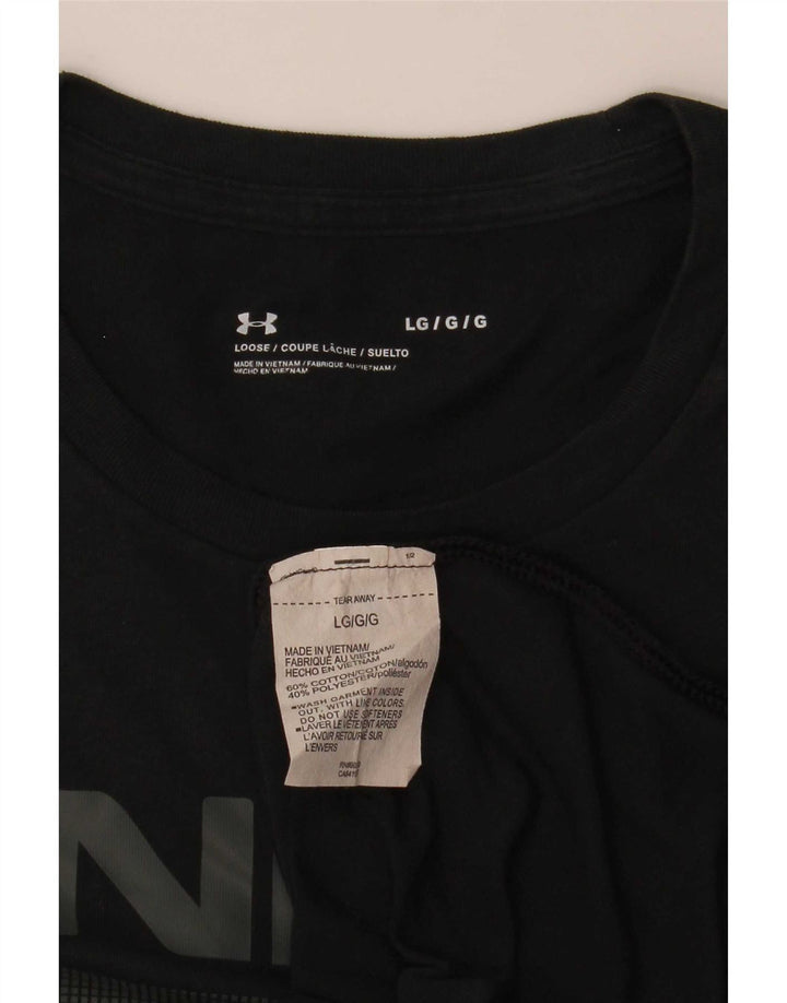 Under Armour Mens Graphic T-Shirt Top Large Black Cotton