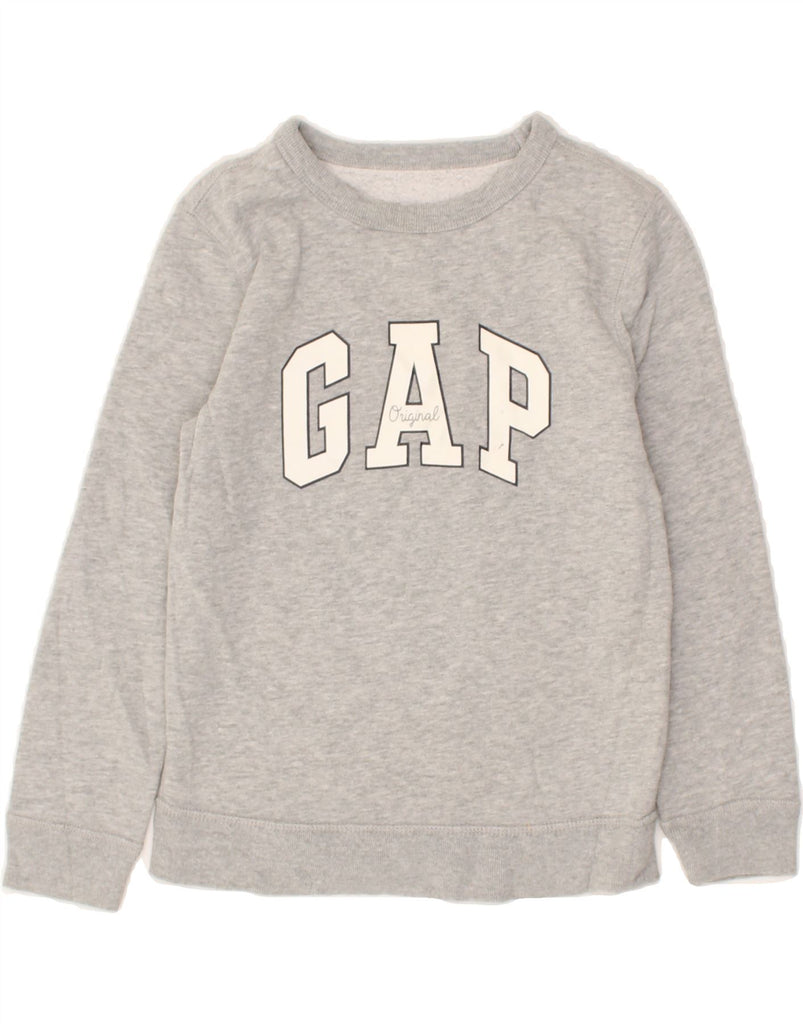 GAP Boys Graphic Sweatshirt Jumper 7-8 Years Small Grey Cotton | Vintage Gap | Thrift | Second-Hand Gap | Used Clothing | Messina Hembry 