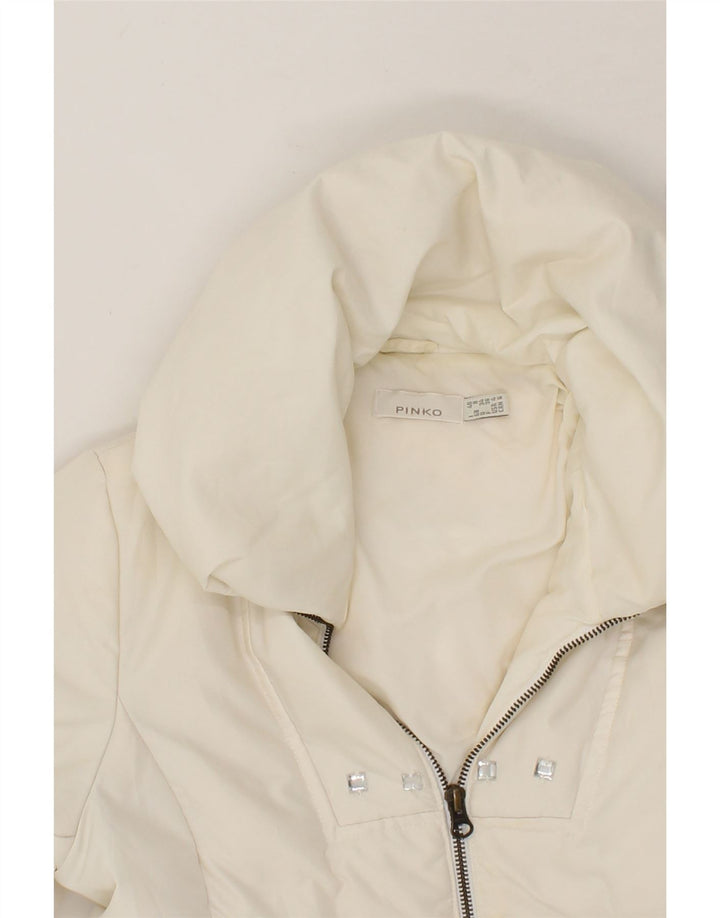 PINKO Womens Padded Jacket UK 8 Small Off White Polyamide Vintage Pinko and Second-Hand Pinko from Messina Hembry 