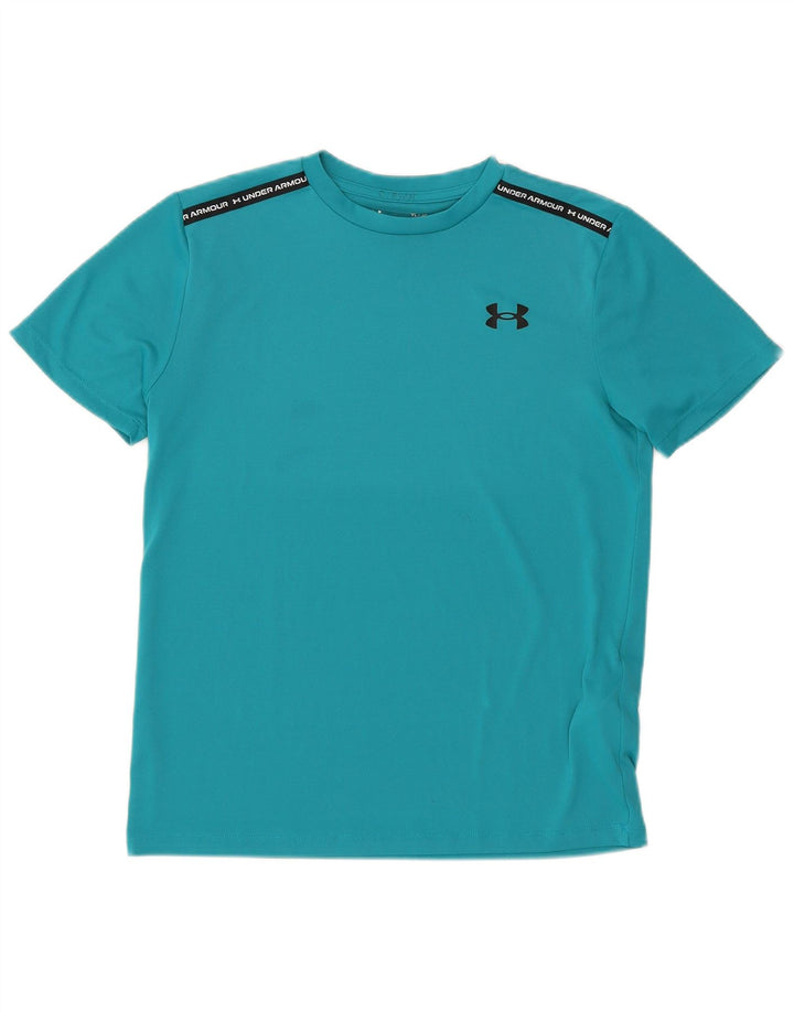 Under Armour Boys Graphic T-Shirt Top 11-12 Years Large Turquoise Polyester