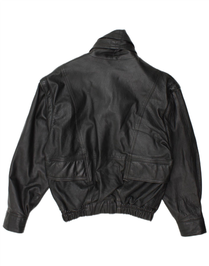 Vintage Mens Leather Jacket UK 38 Medium Black Leather